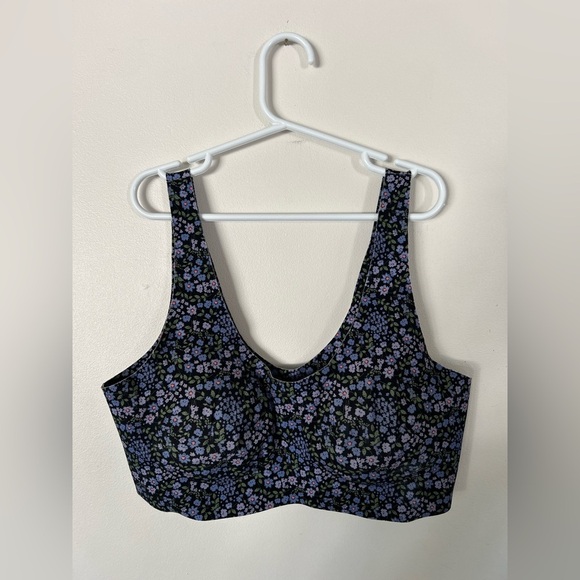 Knix Luxlift Floral Black and Purple Bra Size M - Picture 1 of 8
